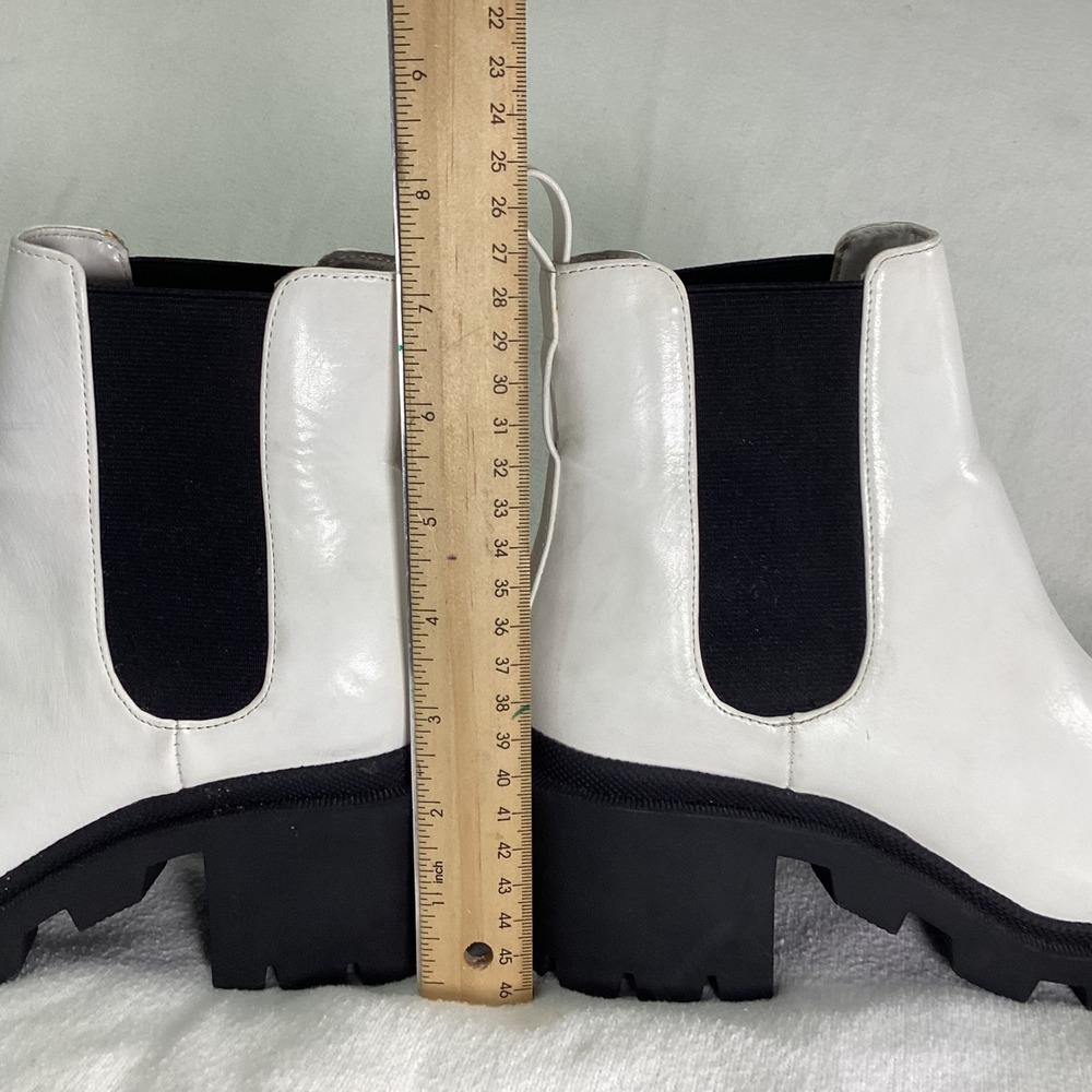 Steve Madden Amulet White Chunky Lug Sole Chelsea Boots Womens 7M AMUL01S1 - Picture 7 of 8